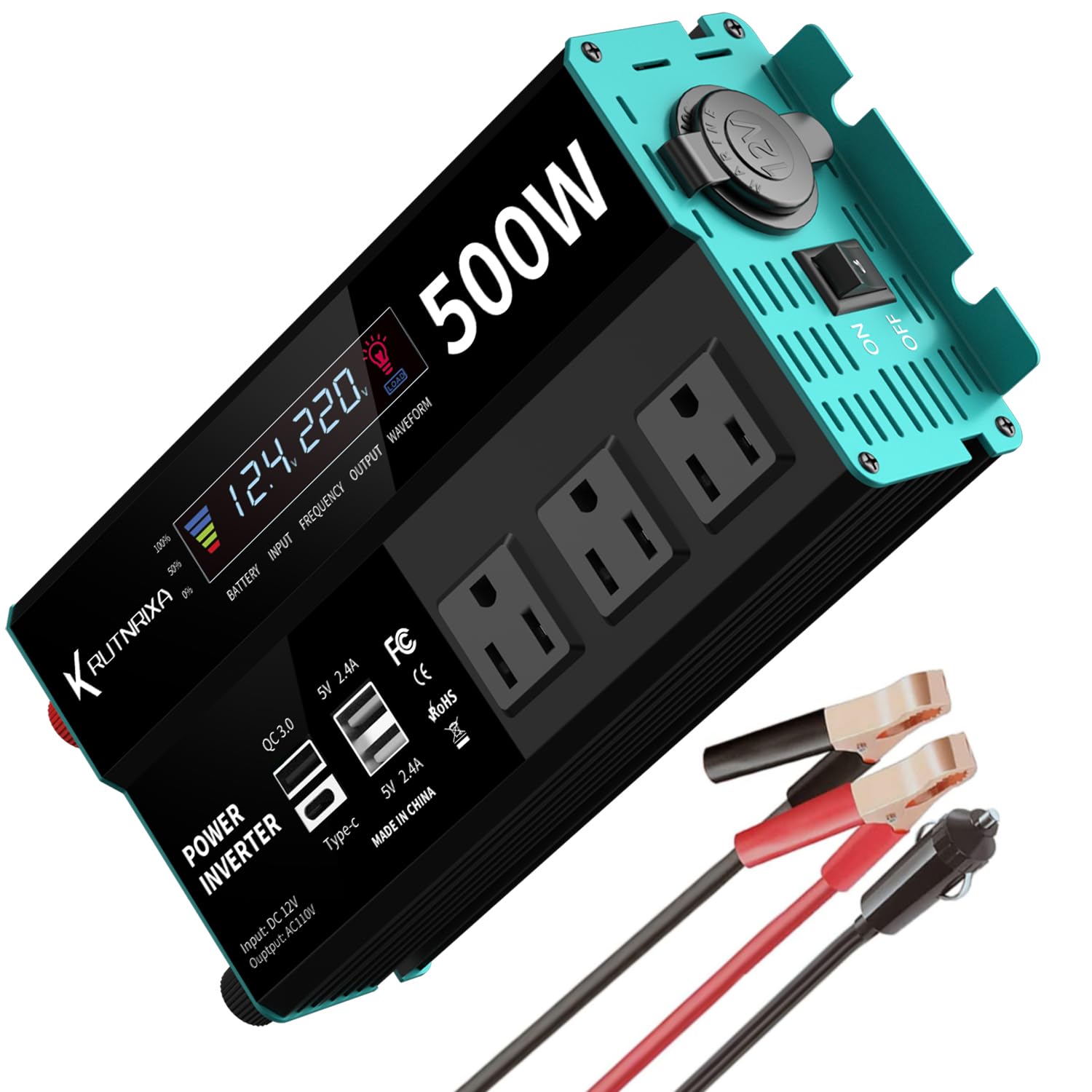 RUTNRIXA 1400W インバーター USBポート付き Amazon.com: RUTNRIXA 500W Power Inverters Peak 1000W 12V DC to